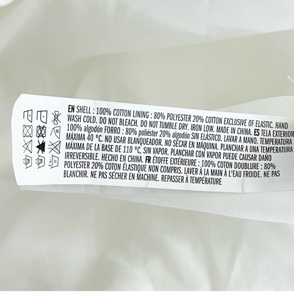 Tuckernuck Caterina Mini Dress L NWT White Cotton Smocked Puff Sleeve Boho - Picture 8 of 10